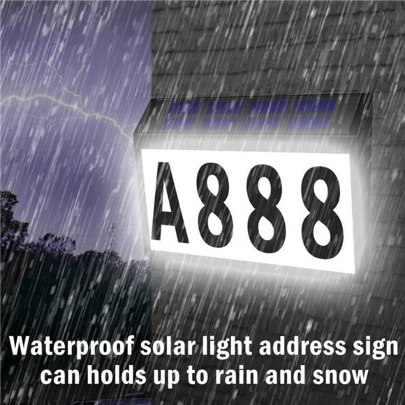 Solar House Numbers Light, Lighted House Numbers Sign Plaque Address Numbers - Picture 4 of 6